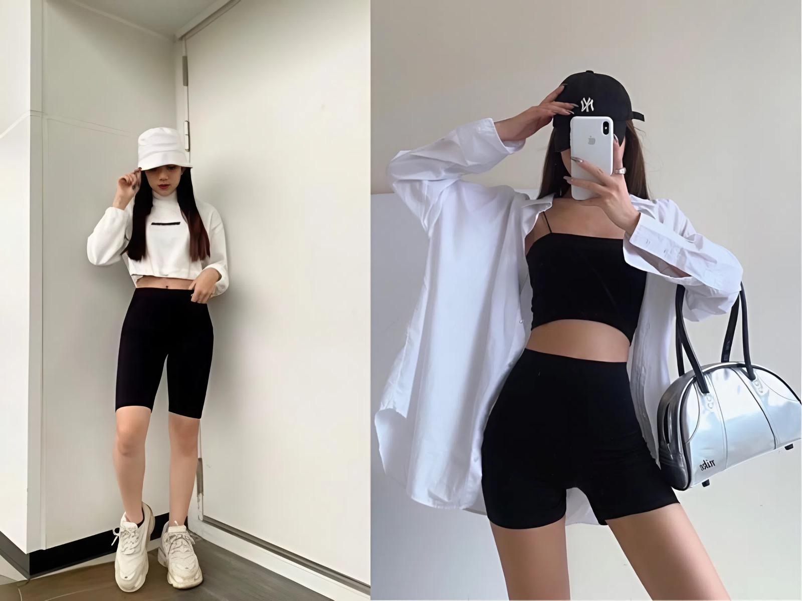 Giải pháp làm mát: Phối đồ với quần legging lửng (capri/bike shorts)