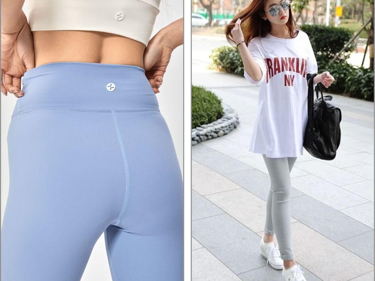 Phối với áo dài qua hông để che khóe phần đùi