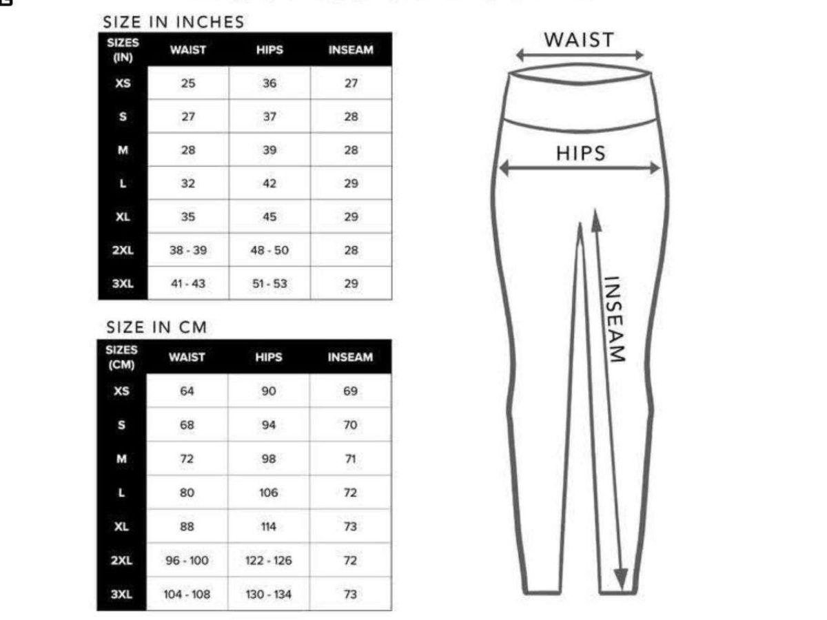 Bảng size quần legging của Coolmate
