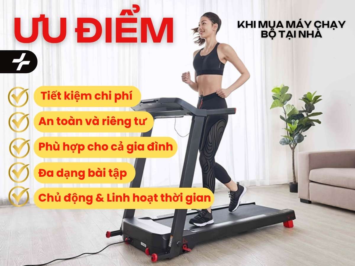 Ưu điểm khi mua máy chạy bộ tại nhà