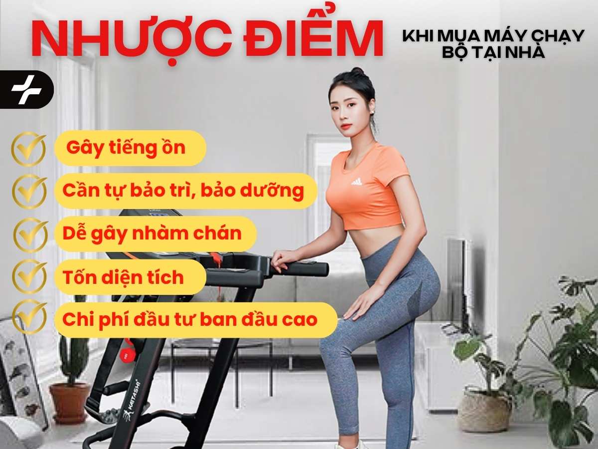 Nhược điểm khi mua máy chạy bộ tại nhà
