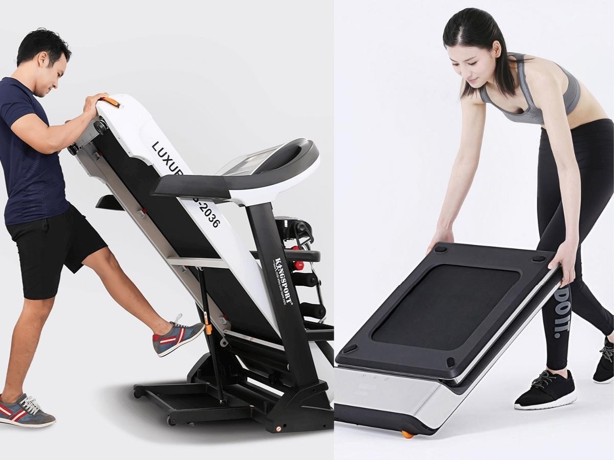 Máy chạy bộ gấp gọn, tiết kiệm diện tích, dễ cất giữ và sử dụng tiện lợi trong không gian nhỏ