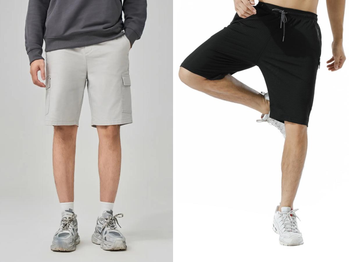 Nên ưu tiên độ dài quần short ngang gối để trông đôi chân cao ráo hơn