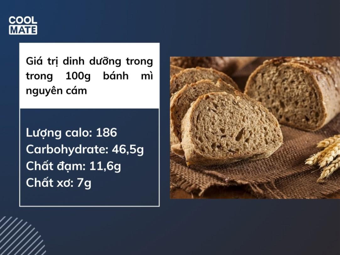 giá trị dinh dưỡng cho người chạy bộ trong bánh mì nguyên cám
