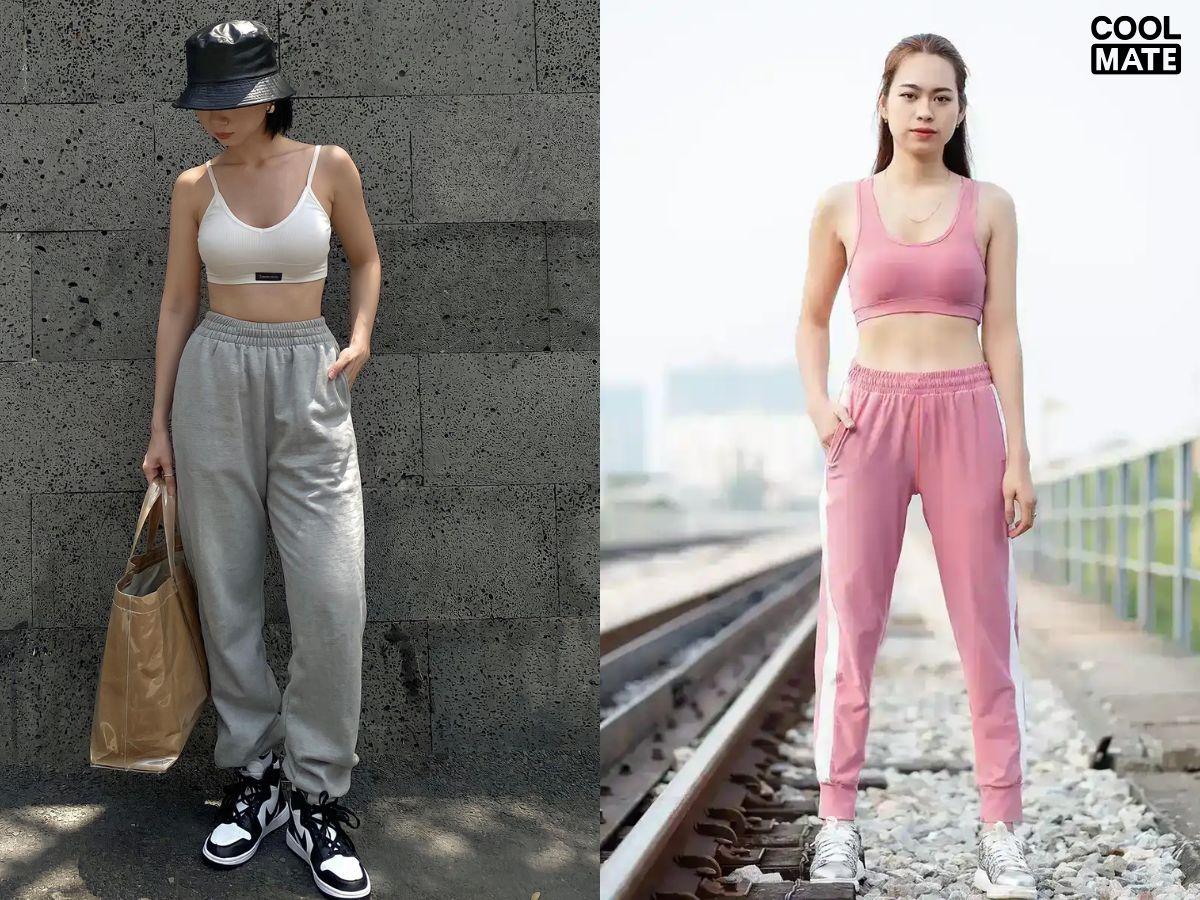 Phối áo bra thể thao cùng trang phục dạo phố