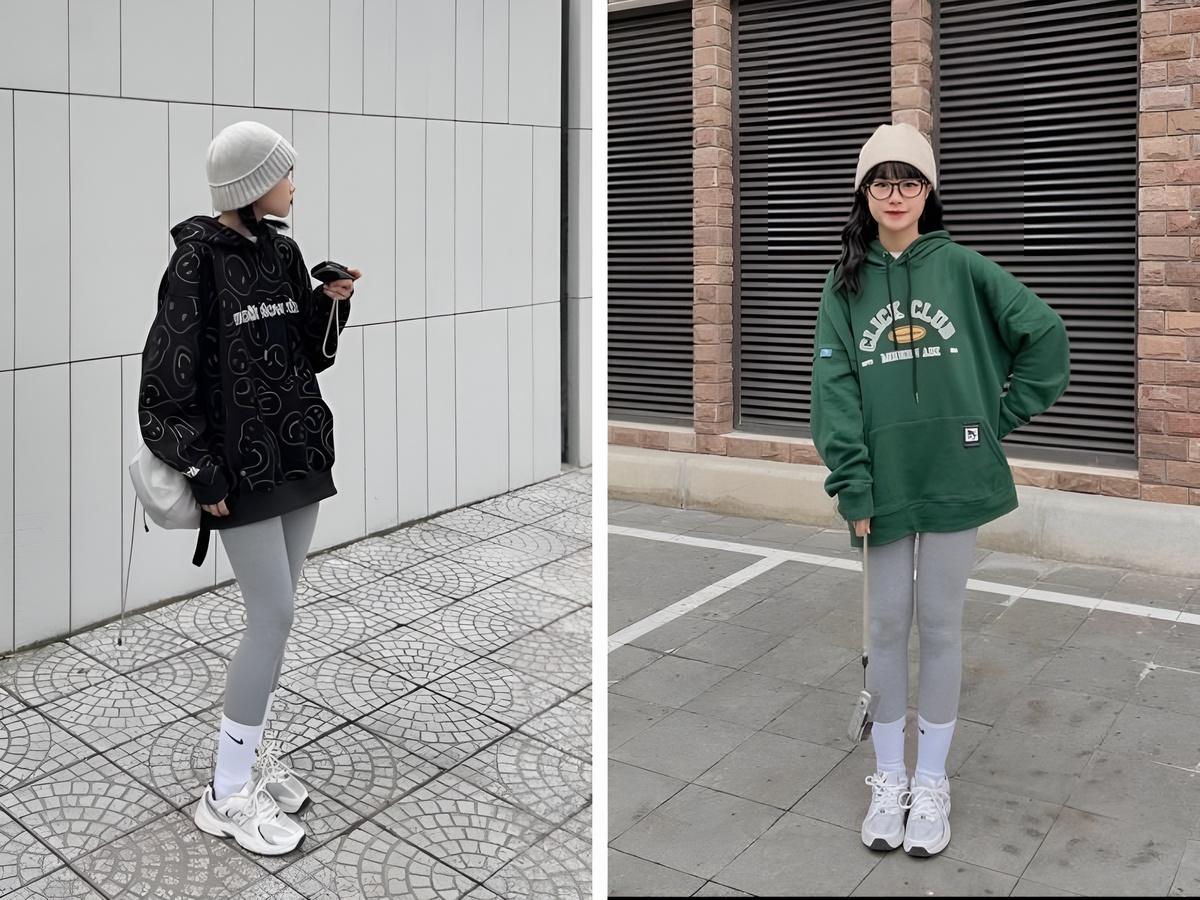 Sneaker và quần legging là bộ đôi không thể thiếu trong tủ đồ của những cô nàng yêu thích sự năng động