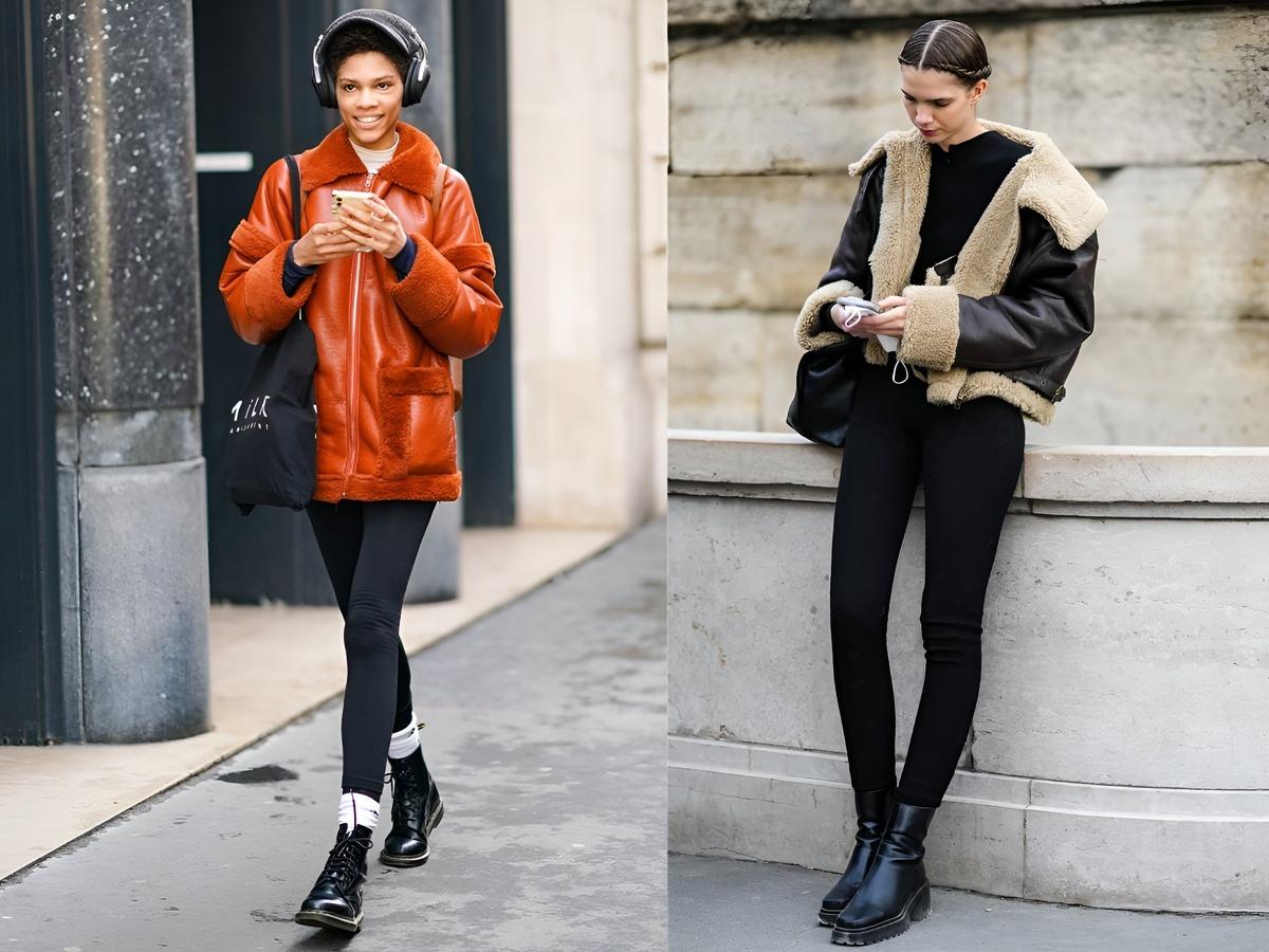 Khi thời tiết se lạnh, boots chính là câu trả lời hoàn hảo cho câu hỏi mặc quần legging đi giày gì