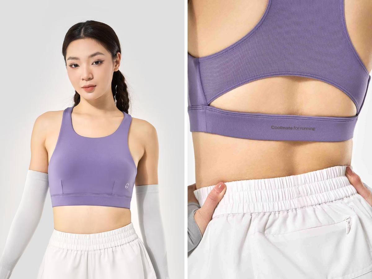 Áo bra Chạy Bộ Phối Lưới Medium Support