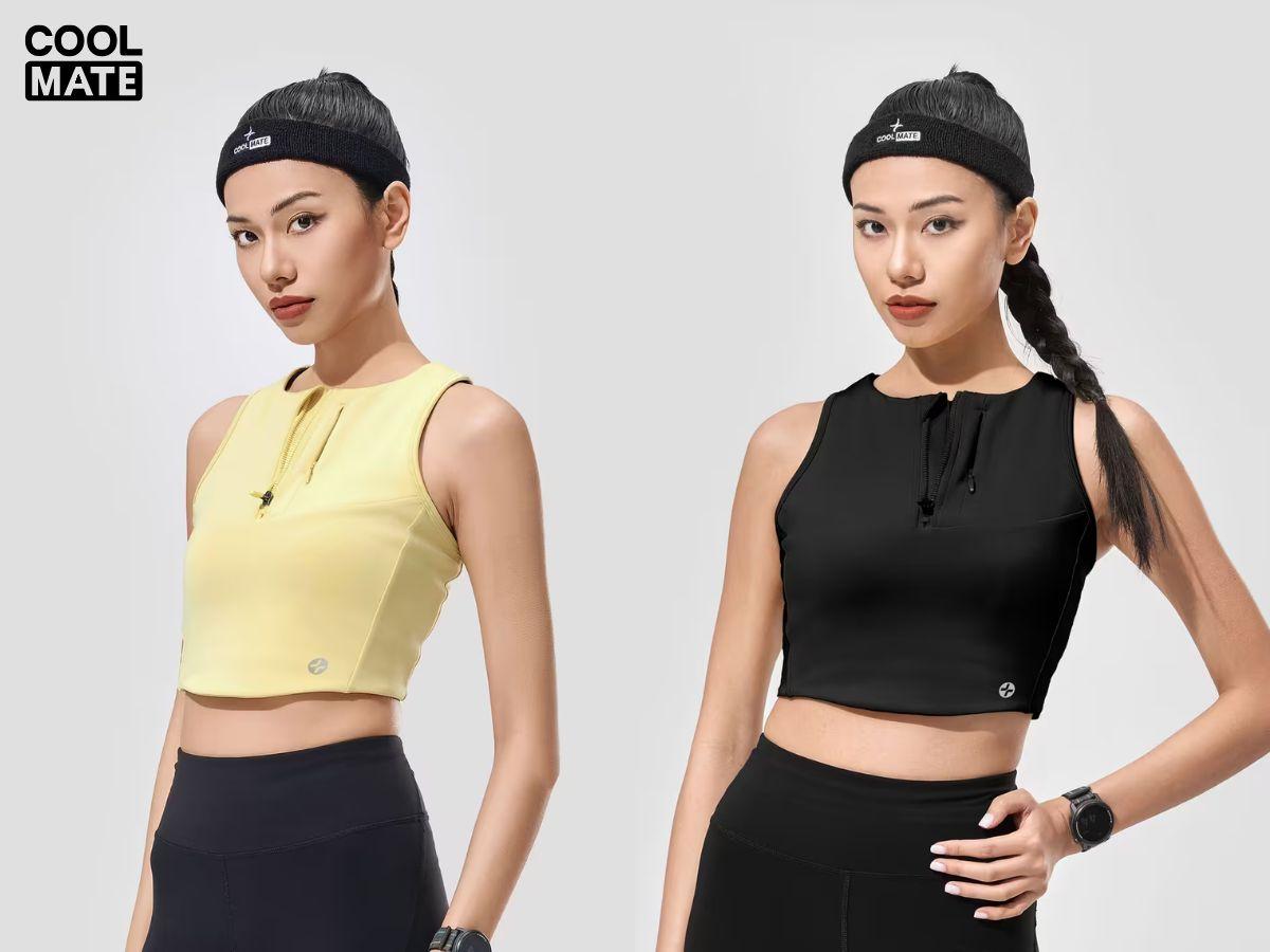 Áo croptop chạy bộ nữ