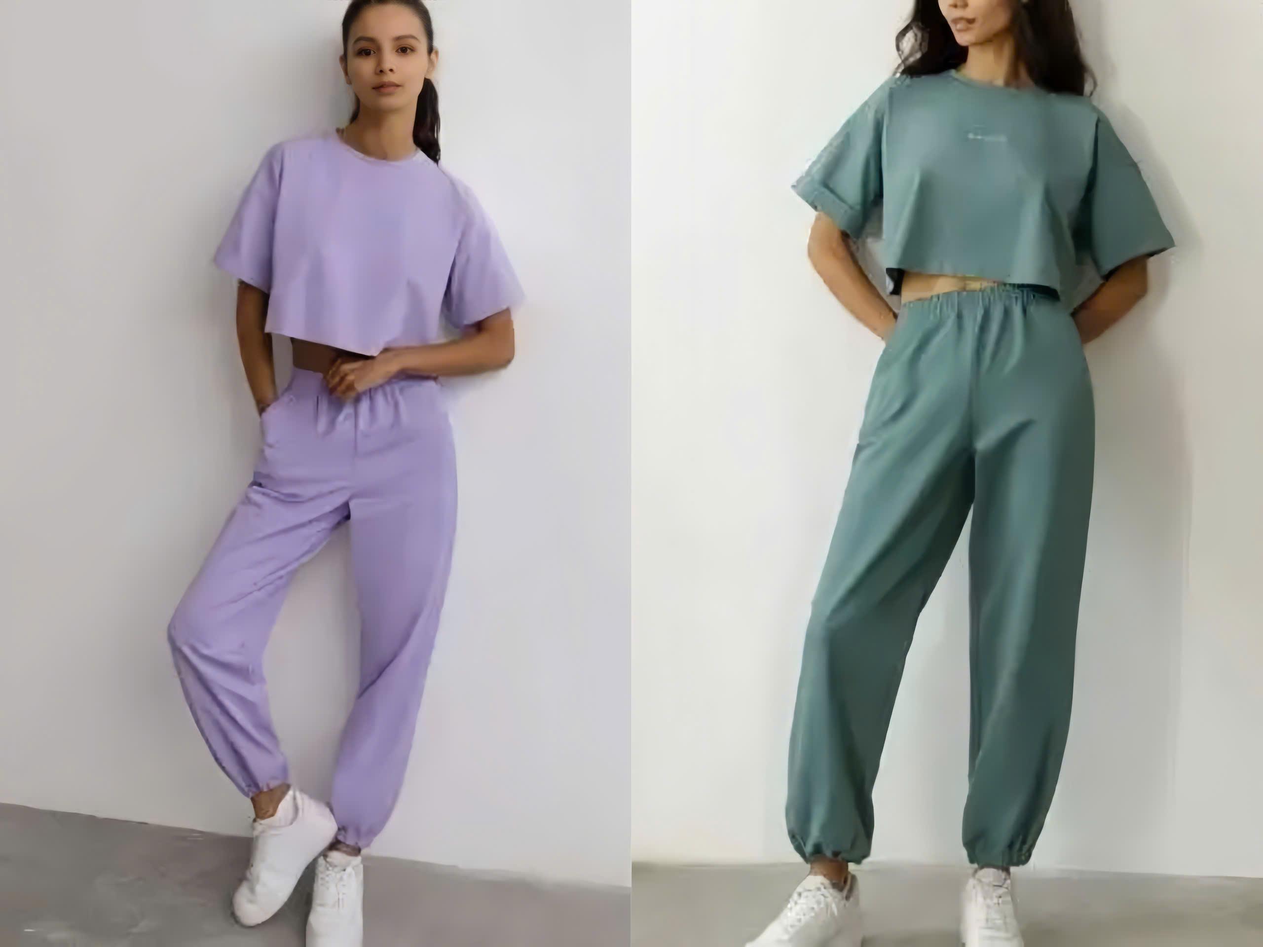 phối đồ đi chơi mùa hè Áo thun cổ tròn và quần jogger