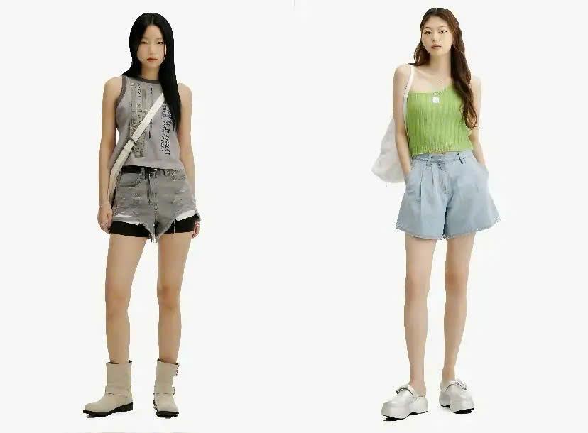 Phối đồ đi chơi mùa hè áo thun crop top và quần short denim