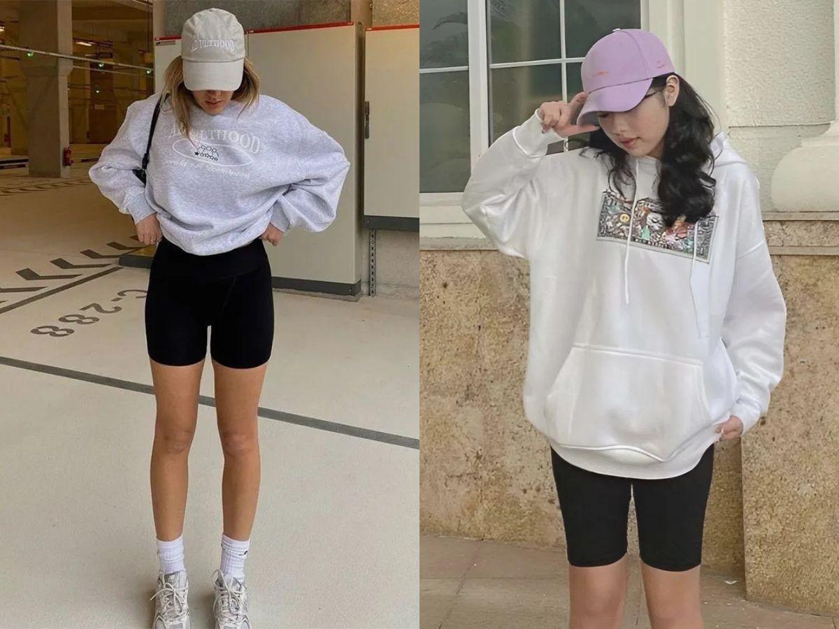  Phong cách thể thao cá tính với áo hoodie phối cùng legging lửng