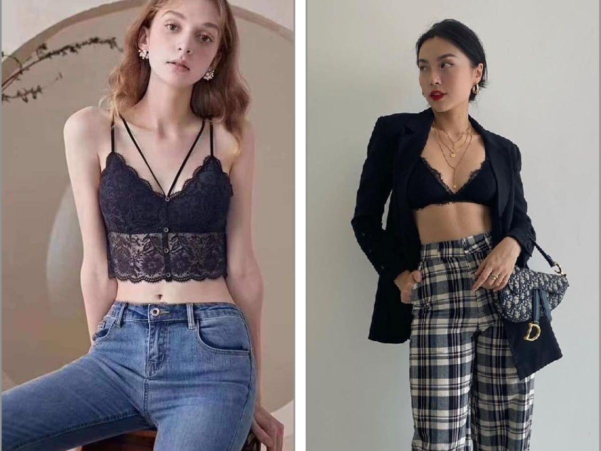 Phối với quần dài để trong nửa kín nửa hở để cân bằng trang phục