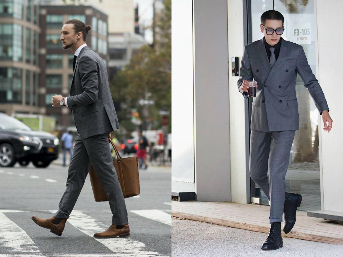 Phối Chelsea boots với suit là cách mặc phá cách