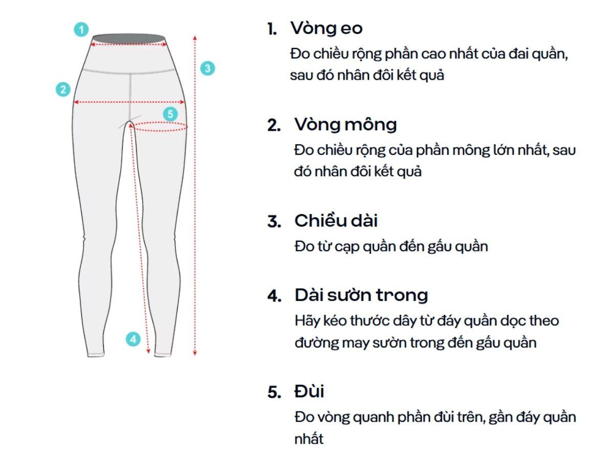 Chọn size quần legging đúng chuẩn