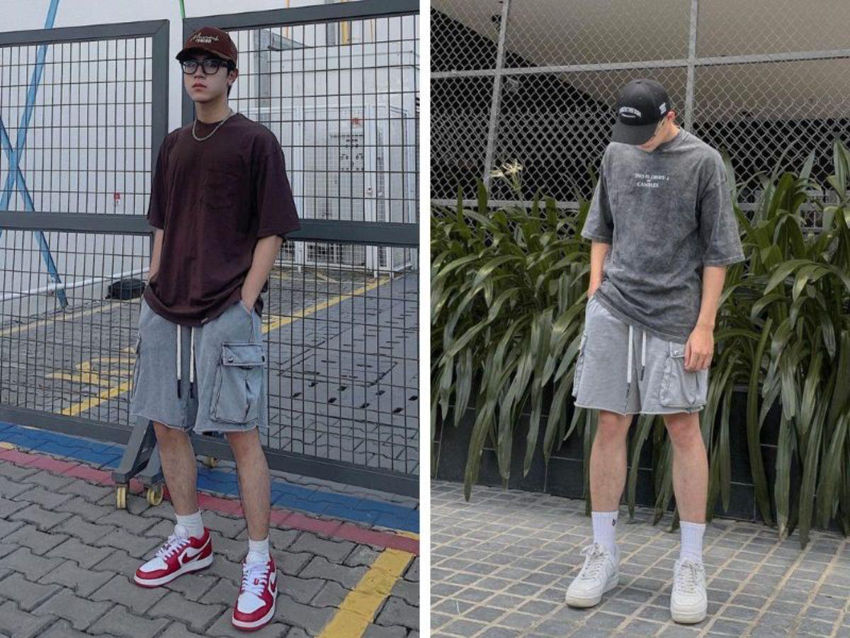Áo thun chắc chắn là chân ái khi đi cùng short xám
