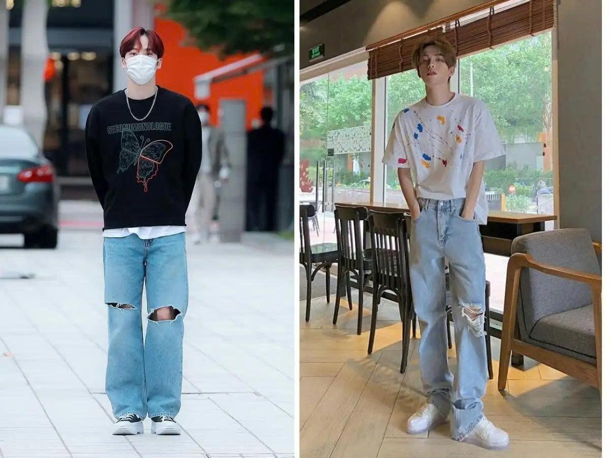 Chọn các kiểu quần jeans rách gối nhẹ cho những người có dáng người gầy