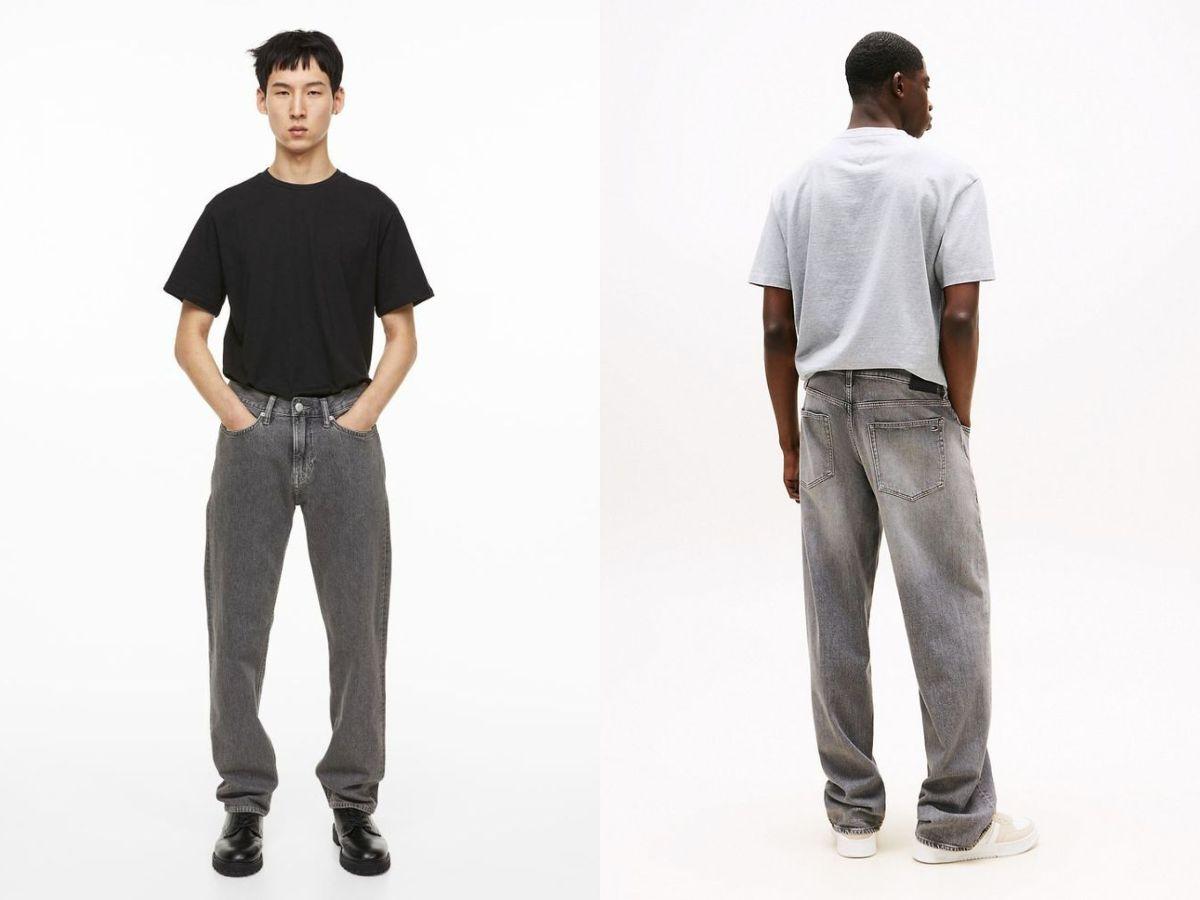 Phối quần jeans xám và áo phông
