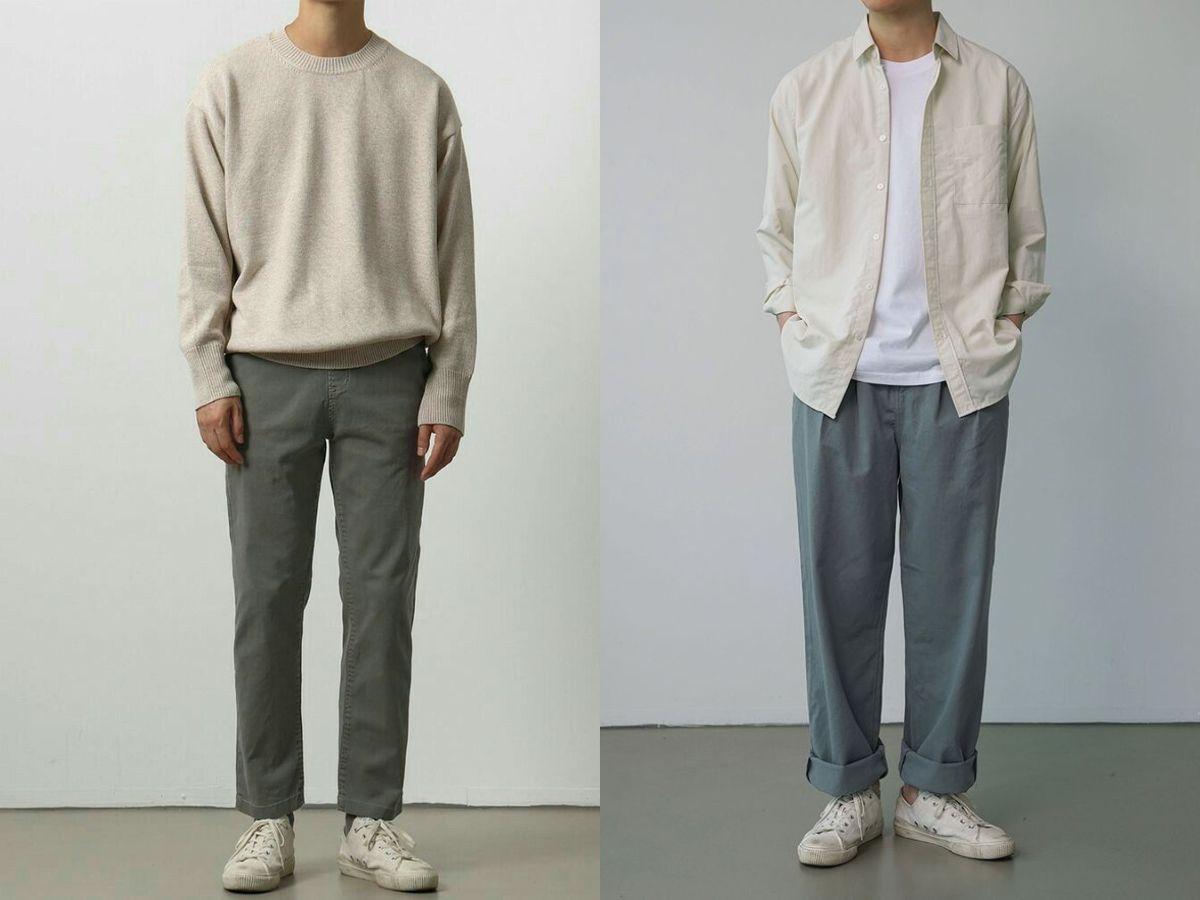 Phối quần xám cùng tone màu pastel