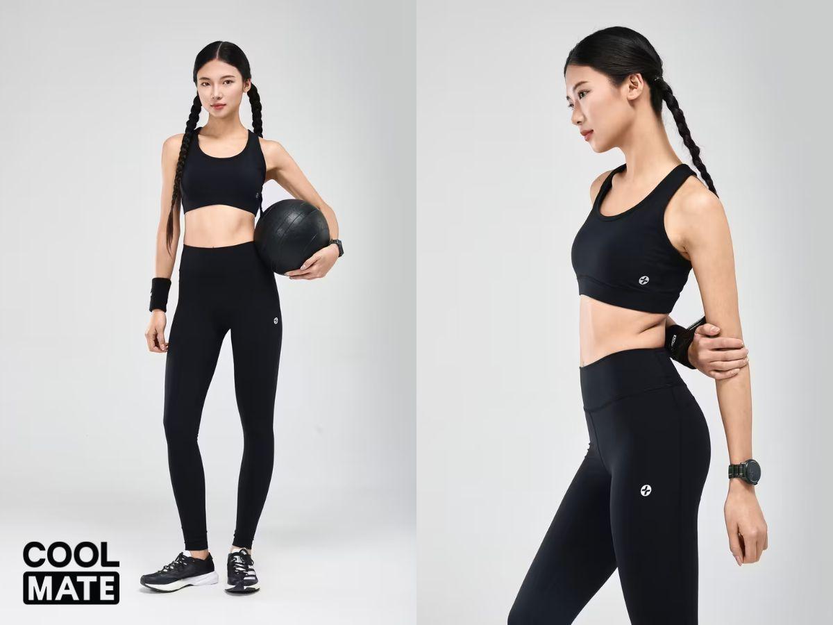 Thiết kế cạp cao và đường may tinh tế giúp quần legging Coolmate tôn dáng hiệu quả