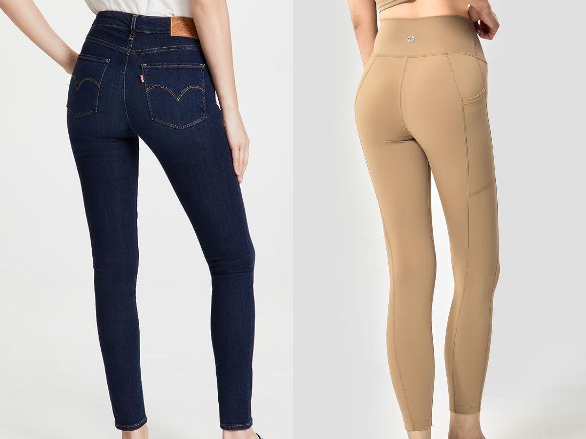 Quần skinny và legging sử dụng chất vải và độ dày vải khác nhau