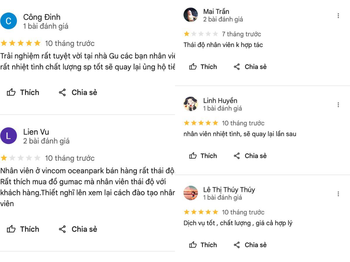 Đánh giá của khách hàng về Gumac