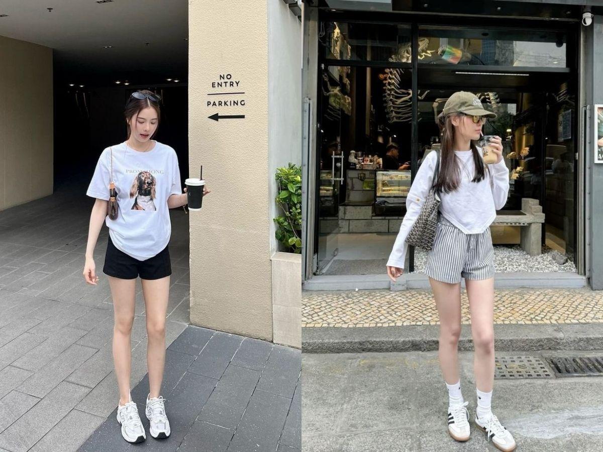 Áo thun phối cùng quần short