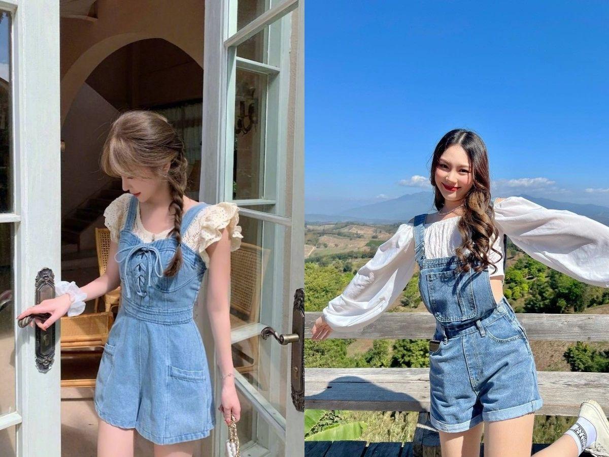 Áo croptop kết hợp quần yếm