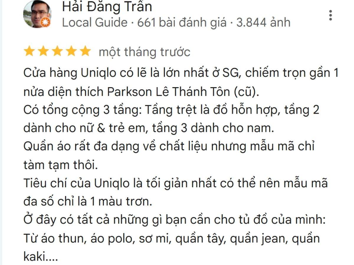 Review của người mua về Uniqlo Đồng Khởi