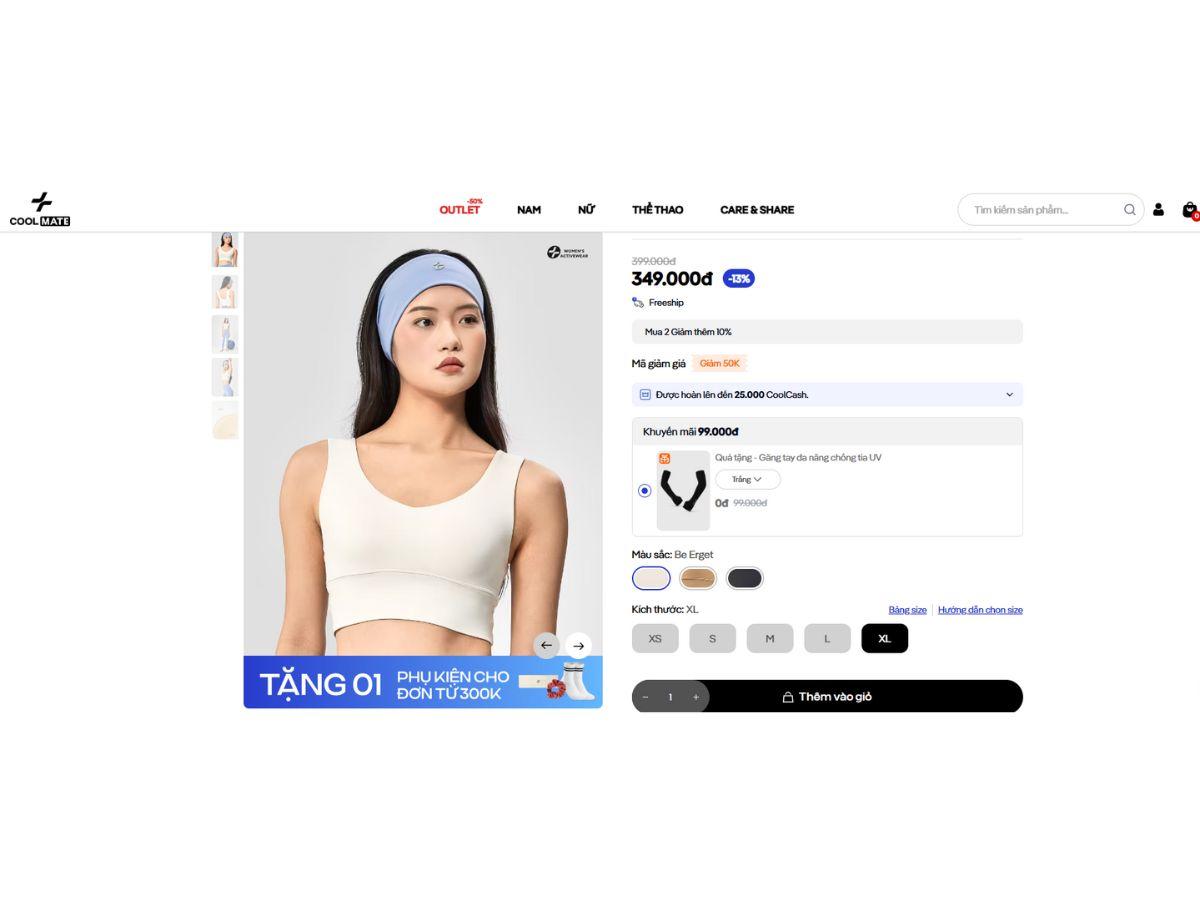 Mua áo bra online tại Coolmate