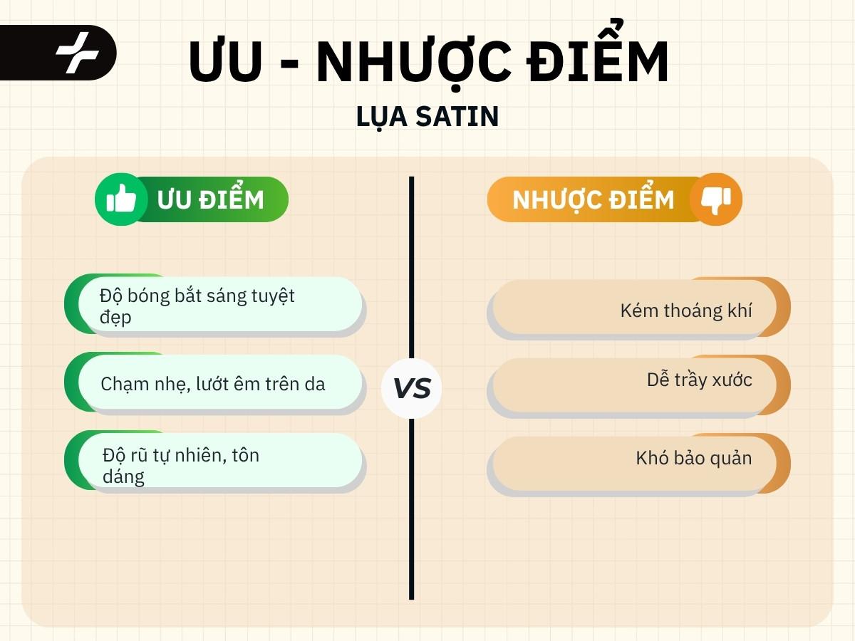 ưu nhược điểm lụa satin