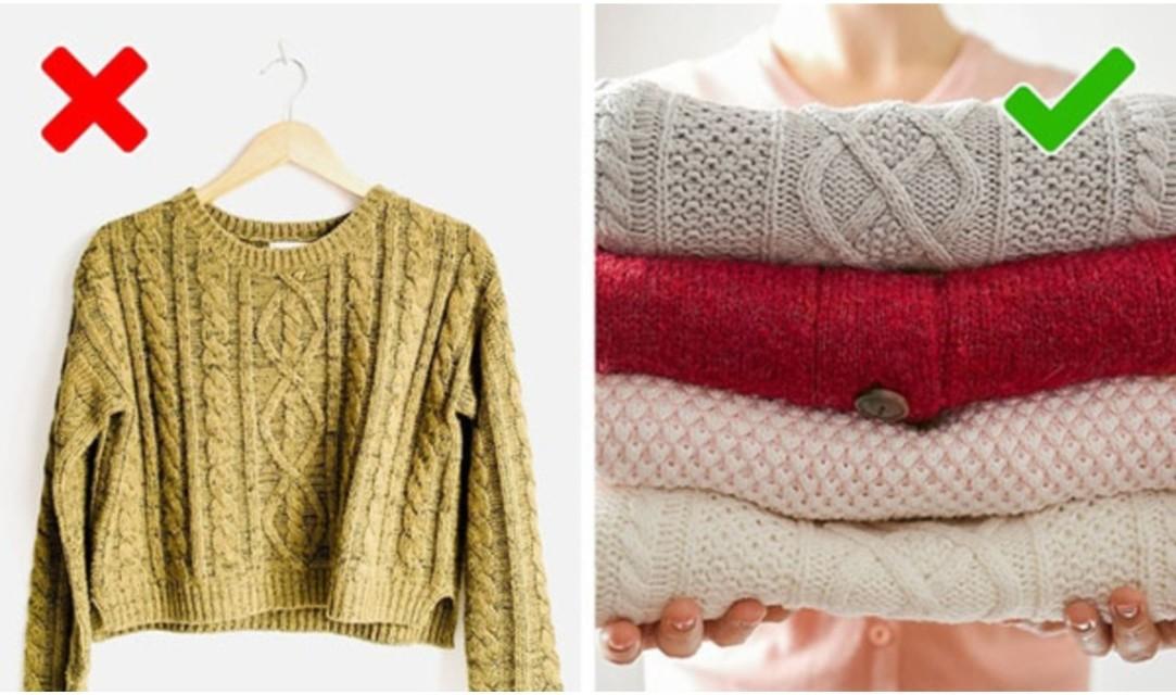 cách bảo quản quần áo từ vải len dệt kim