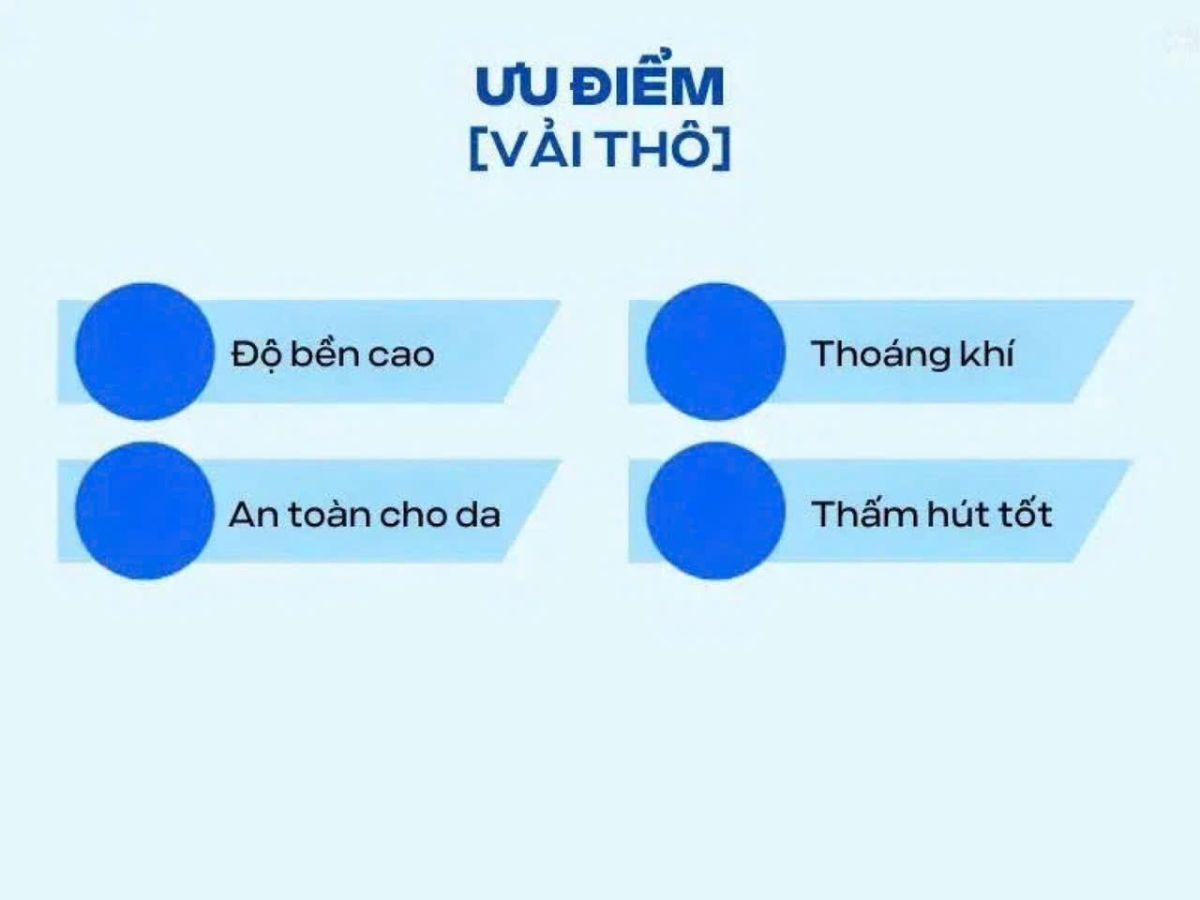 Các ưu điểm nổi bật của vải thô