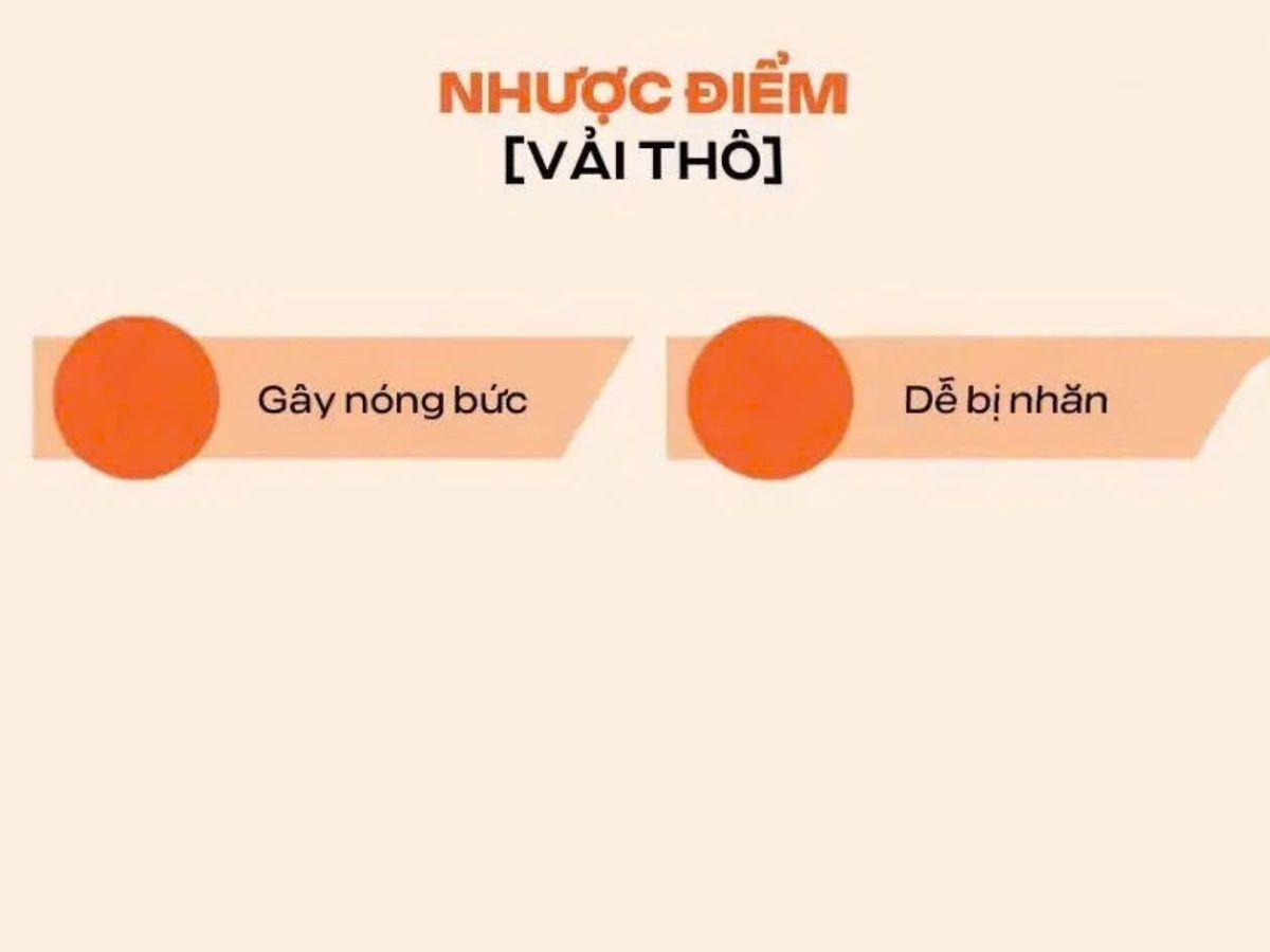Vải thô trở nên kém sang trọng bởi độ nhăn của nó