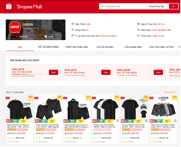 Lados - gian hàng Shopee chính hãng chuyên thời trang nam