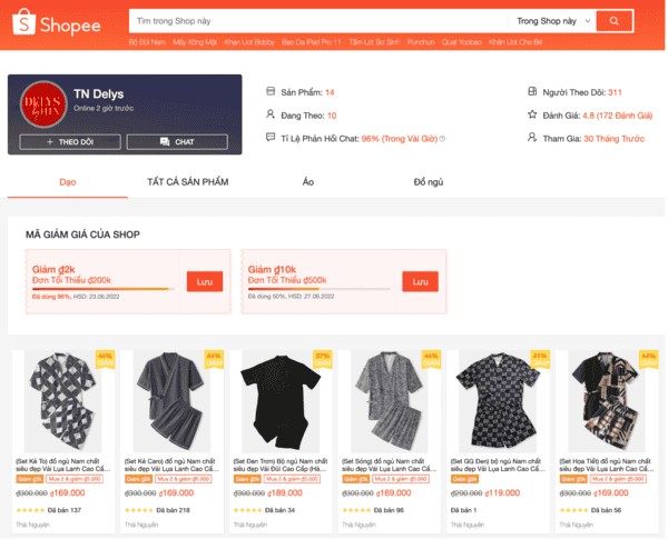 TN Delys - Shop bán đồ ngủ nam shopee chất lượng