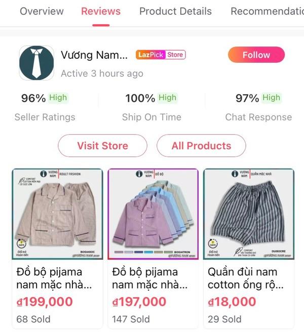 Gian hàng Vương Nam Online trên Lazada 