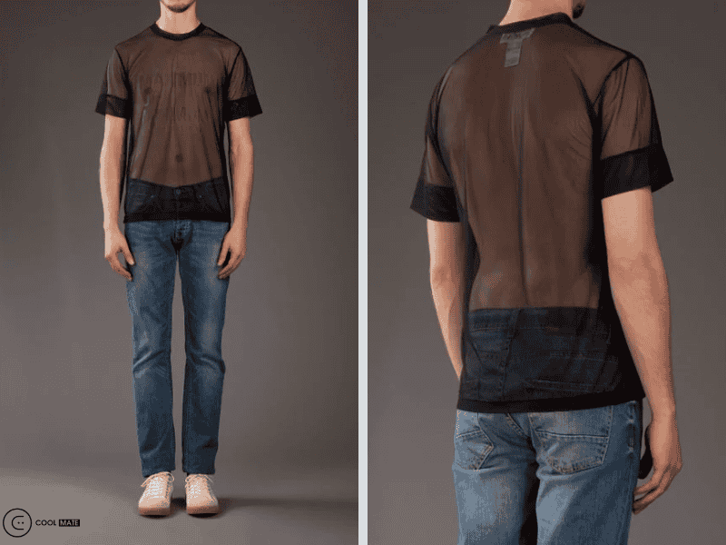 Áo thun lưới nam New Men's Mesh Fish Net Clothing Sexy của AliExpress