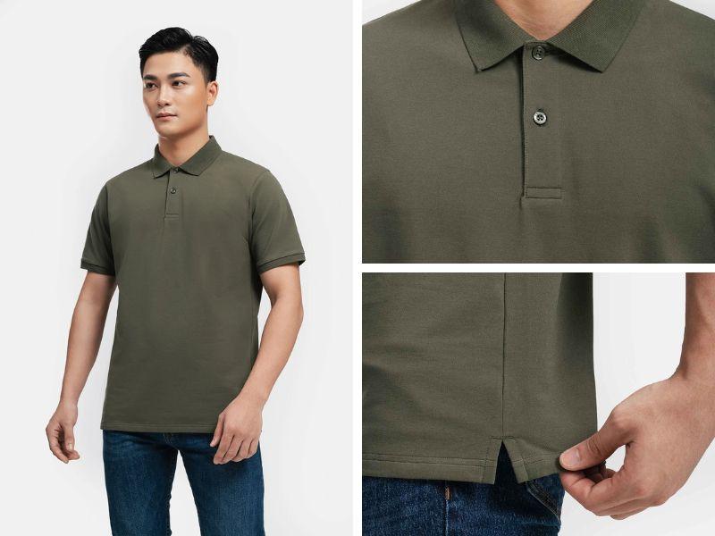 Áo Polo nam Pique Cotton USA thấm hút (trơn)