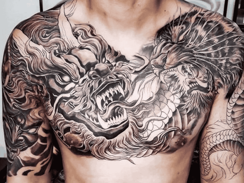 Hình xăm hổ và rồng