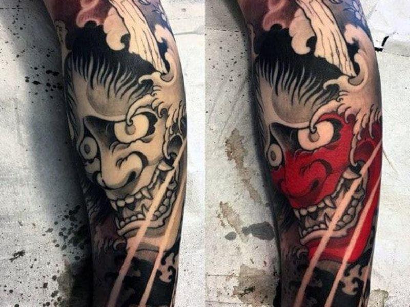 Hình xăm quỷ có màu ở cánh tay