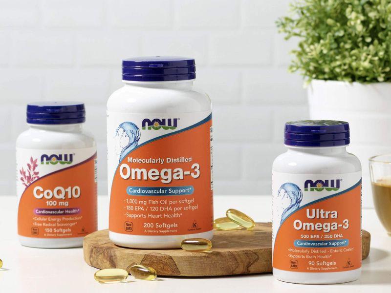 Now Ultra Omega 3: Giảm cholesterol, giảm đau nhức cơ, tăng cường sức đề kháng.