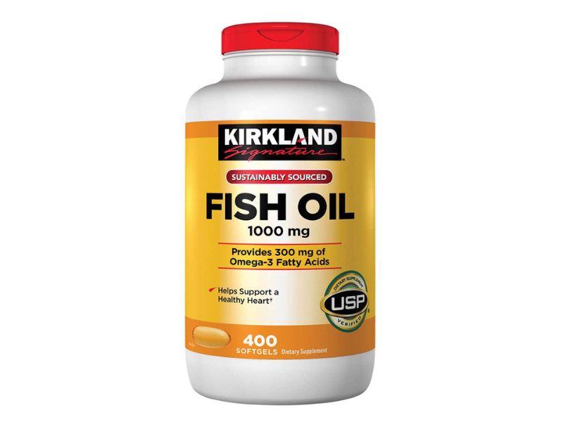 Kirkland Signature Fish Oil: Giảm cholesterol, tăng cơ, sức bền, tốt cho tim mạch.