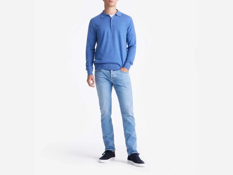 phối áo polo len nam 