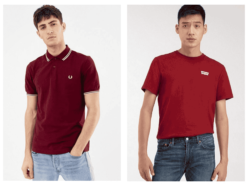  Quần Jeans mix cùng áo polo màu đỏ đô mang đến set đồ thoải mái, đầy năng động