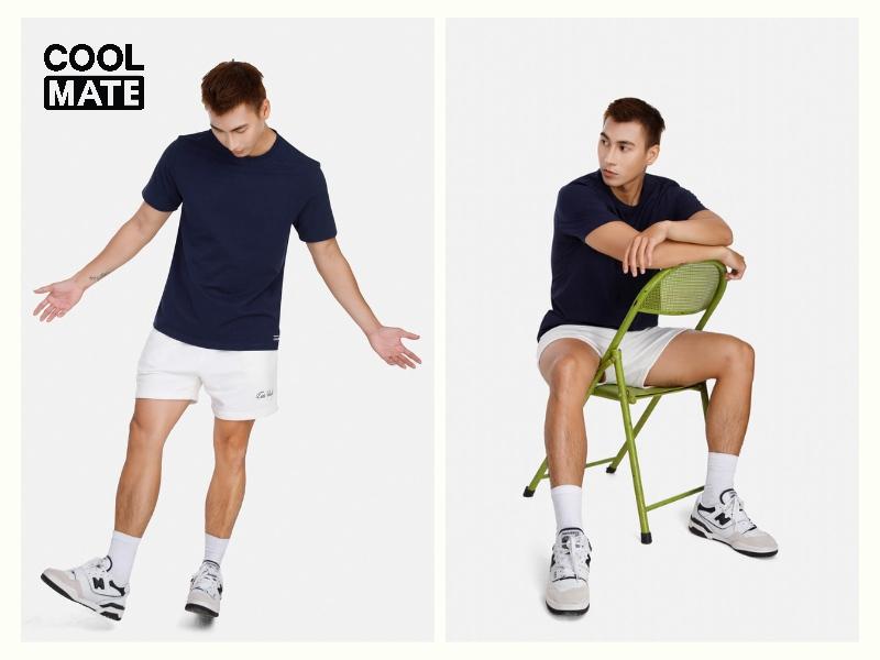 Cách phối quần short và áo thun trơn basic cực kỳ đa zi năng
