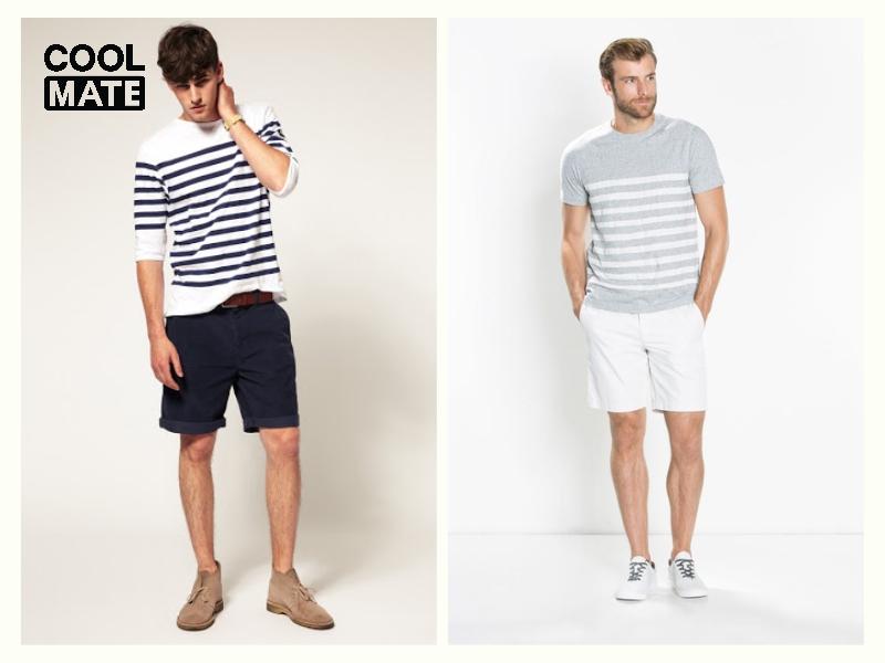 Quần short và áo thun breton