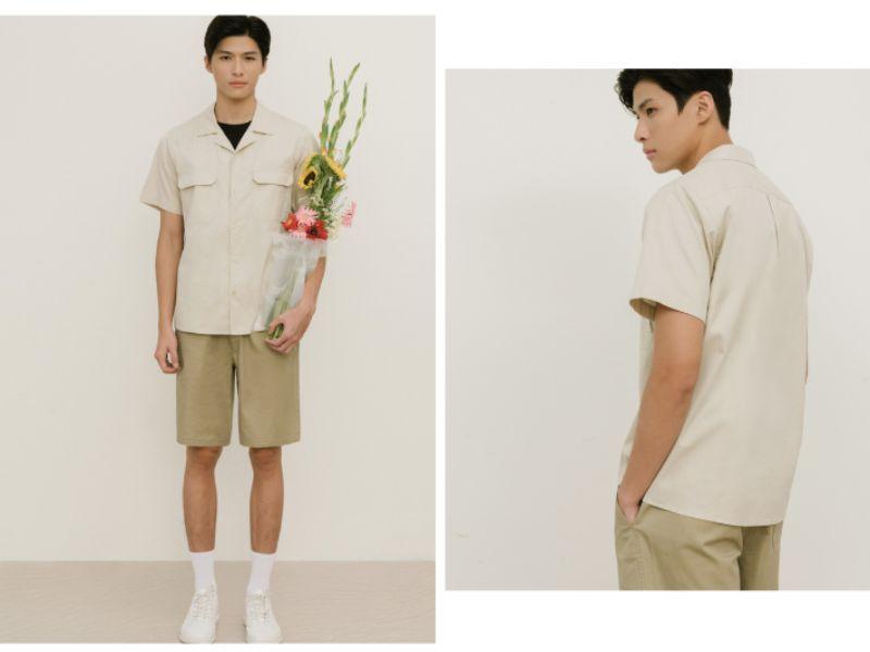 Phối áo sơ mi cộc tay với quần short
