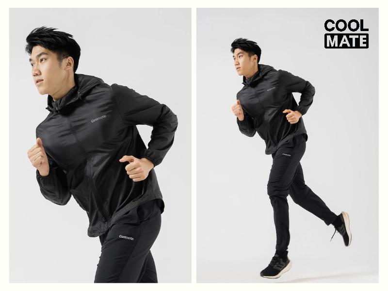Áo khoác gió nam Coolmate Fast & Free được xử lý bằng công nghệ đặc biệt phù hợp với các hoạt động ngoài trời