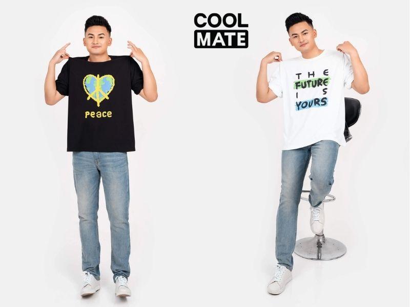 &Aacute;o thun họa tiết mix c&ugrave;ng quần jean c&aacute; t&iacute;nh